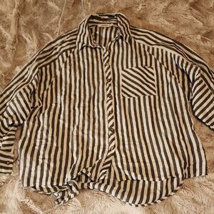 Striped Black and White Mod Ref Women's Shirt